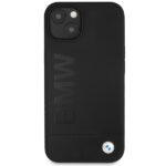 Case BMW BMHCP13MSLBLBK iPhone 13 / 14 / 15 6.1" black hardcase Silicone Signature Logo - imagine 3