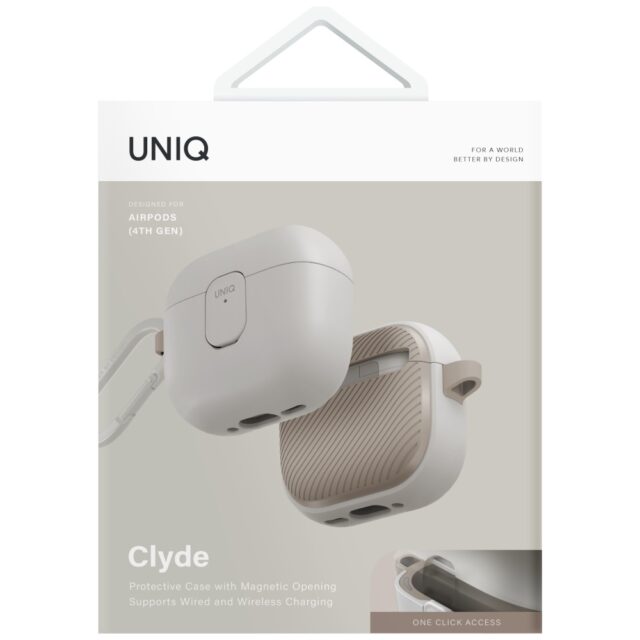 Case UNIQ Clyde for AirPods 4 Lock Case beige - imagine 5