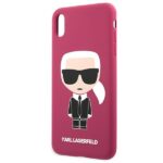Karl Lagerfeld KLHCI65SLFKFU iPhone XsMax hardcase fushia Silicone Ikonic - imagine 3