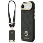 Guess 4G Strass Logo & Big Strap Metal Buttons MagSafe Case for iPhone Air black