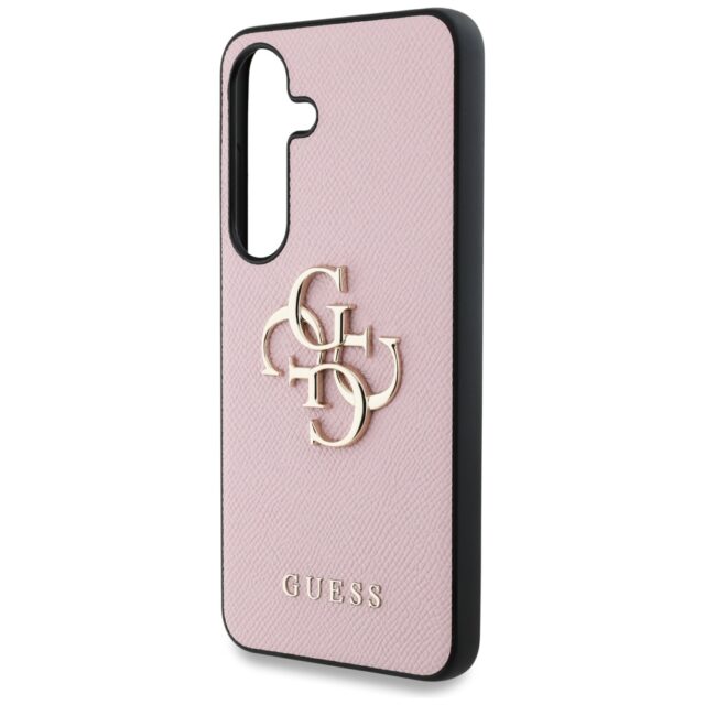 Case Guess Grained Big 4G Logo Small Classic Logo to Samsung Galaxy S25 pink - imagine 6