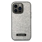 Karl Lagerfeld KLHCP14LG2ELS iPhone 14 Pro 6,1" hardcase silver Glitter Plaque Logo - imagine 3
