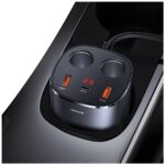 USAMS Car Splitter 2xUSB-A / 1xUSB-C C28 245W grey CC151TC01 (US-CC151) - imagine 6