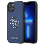 Guess GUHCP13MSA4GSBL iPhone 13/ 14 / 15 6,1" blue hardcase Saffiano 4G Metal Logo