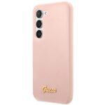 Guess GUHCS23MLSLMGPP S23+ S916 pink hardcase Silicone Script Metal Logo - imagine 2