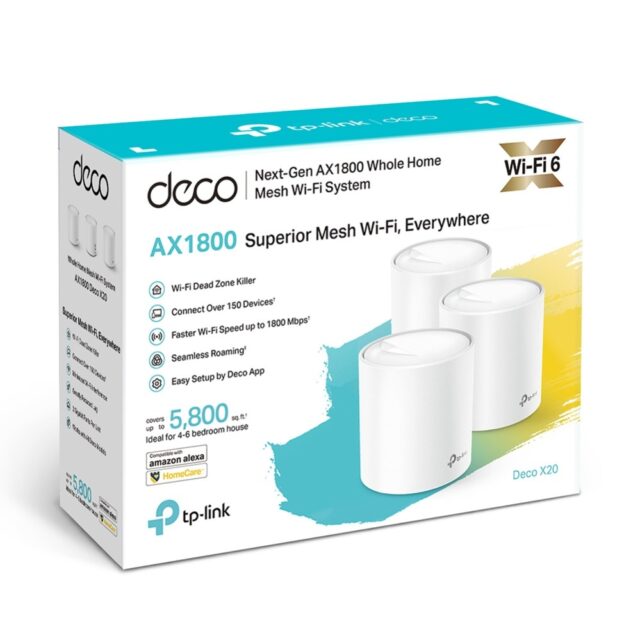 TP-Link Deco X20 3-Pack | WiFi Router | Mesh, AX1800, Dual Band, OFDMA, MU-MIMO, 2x RJ45 1000Mb/s - imagine 3