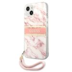 Guess GUHCP13SKMABPI iPhone 13 mini 5,4" pink hardcase Marble Strap Collection - imagine 2