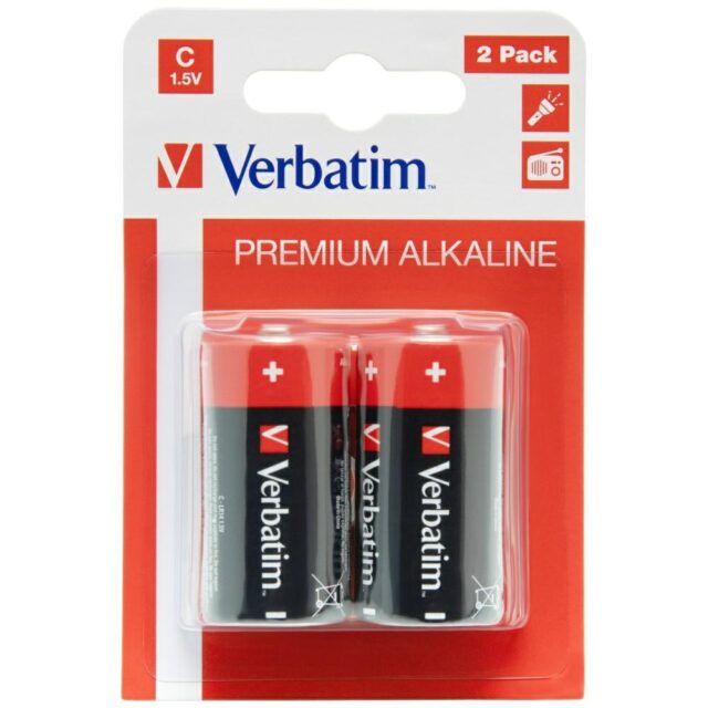 Verbatim Alkaline Battery C LR14 2pcs black 49922 - imagine 3