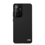 Case BMW BMHCS21LMSILBK S21 Ultra G998 black Silicone M Collection - imagine 3