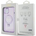 Guess GUHMP15SHRSGSU iPhone 15 / 14 / 13 6.1" purple hardcase Ring Stand Script Glitter Mag - imagine 8