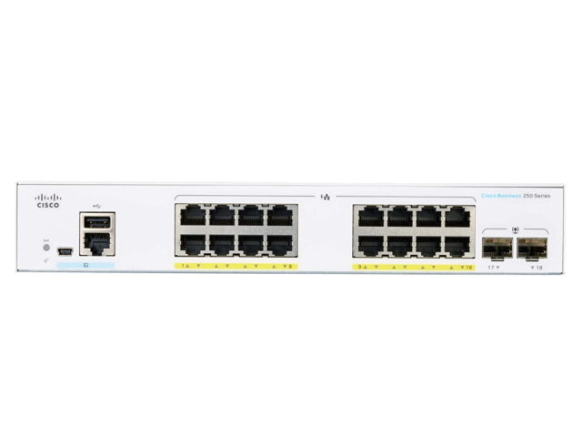 Cisco CBS250-16P-2G | Switch | 16x RJ45 1000Mb/s PoE, 2x SFP, Desktop, Rack, 120W - imagine 2