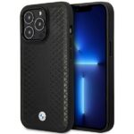 BMW BMHMP14L22RFGK iPhone 14 Pro 6.1" case black Leather Diamond Pattern MagSafe