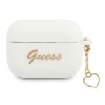 Guess GUAPLSCHSH AirPods Pro cover white Silicone Charm Heart Collection