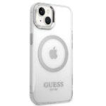 Guess GUHMP14SHTRMS iPhone 14 / 15 / 13 6.1" silver hard case Metal Outline Magsafe - imagine 4