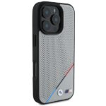 BMW BMHMP16L23PUPDG iPhone 16 Pro 6.3" grey hardcase M Perforated Tricolor Line MagSafe - imagine 4