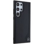 Mercedes MEHMS24L23RBGVK S24 Ultra S928 Black Hardcase Leather Debossed Line MagSafe - imagine 4