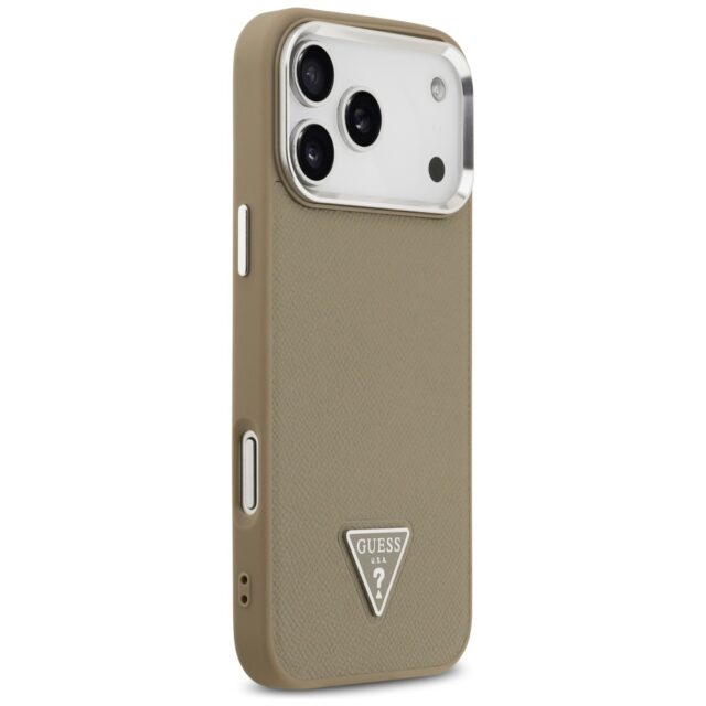 Case Guess Grained Triangle Logo MagSafe for iPhone 17 Pro brown - imagine 4