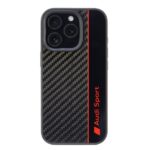 Audi Carbon Fiber Stripe iPhone 16 Pro 6.3" black hardcase AUS-TPUPCIP16P-R8/D1-BK