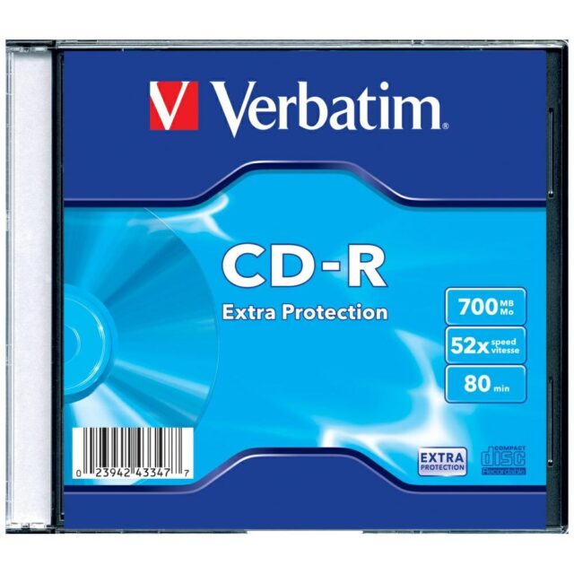 Verbatim CD-R Disc 700MB 52x Extra Protection white 1pc 43347 - imagine 2