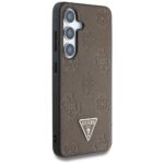 Case Guess Grained Hot Stamp Peony Pattern Triangle Logo MagSafe for Samsung Galaxy S25 brown - imagine 4