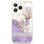 Guess GUHCP13XLFLSU iPhone 13 Pro Max 6,7" purple hardcase Flower Liquid Glitter - imagine 3