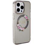 Guess GUHMP15XHFWFCK iPhone 15 Pro Max 6.7" black hardcase IML Flowers Wreatch MagSafe - imagine 4