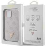 Guess GUHCP15SP4TDPP iPhone 15 / 14 / 13 6.1" pink hardcase Leather 4G Triangle Strass - imagine 8