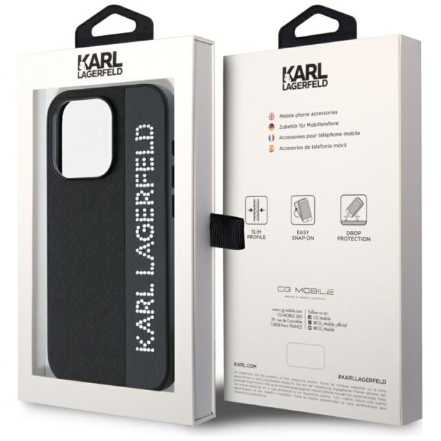 Karl Lagerfeld KLHCP15LPSAKDGCK iPhone 15 Pro 6.1" black hardcase Saffiano Rhinestones & Charm - imagine 8