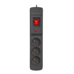 Arcon M3 3m Black Power Strip, Surge Protector, 3 Outlets, 3m Cable - imagine 2
