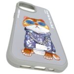 Nimmy case iPhone 15 6.1" gray Glasses Cool Cat - imagine 9