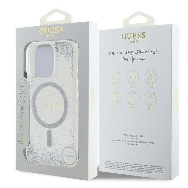 Guess GUHMP16XRGRGES iPhone 16 Pro Max 6.9" silver hardcase Resin Gradient Glitter MagSafe - imagine 8