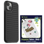 Zestaw Etui Pinit Dynamic + Tattoo PiniPhone 14 Plus / 15 Plus 6.7" czarny/black wzór 1