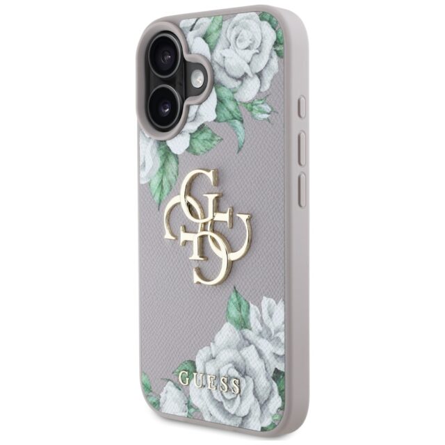 Case Guess Grained Roses Big 4G logo for iPhone 16 purple - imagine 2