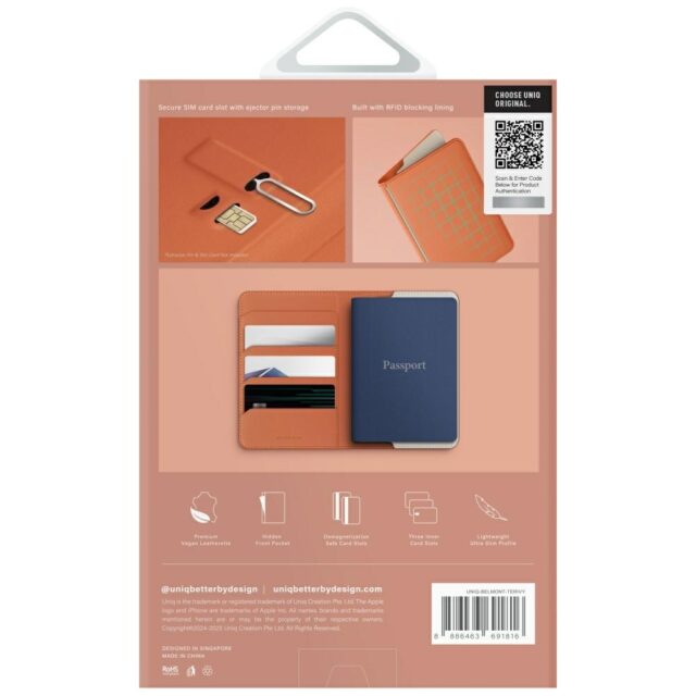 Passport Case UNIQ Belmont RFID terracotta ivory - imagine 7