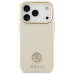 Case Guess Grained Strass Logo MagSafe for iPhone 17 Pro beige - imagine 3