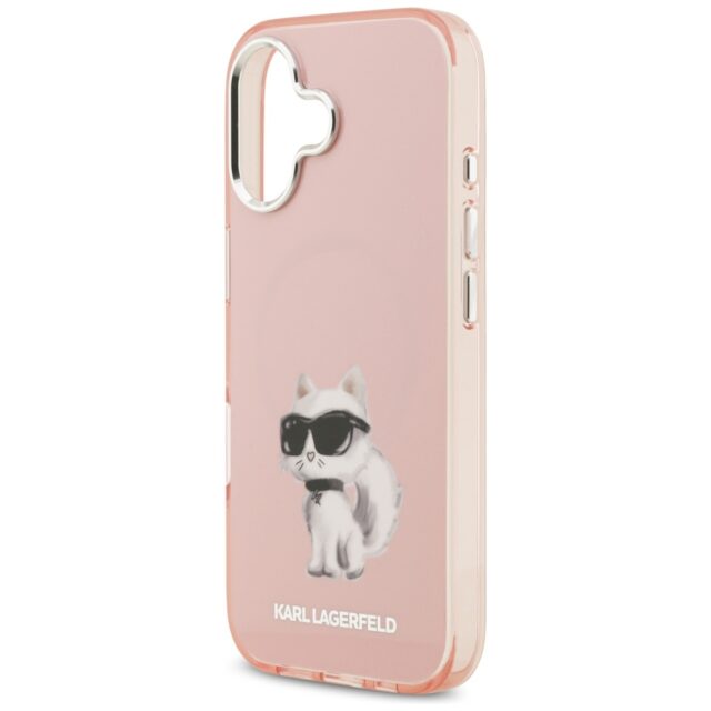 Karl Lagerfeld IML Aquarelle Choupette & Logo MagSafe Case for iPhone 17 Pink - imagine 6