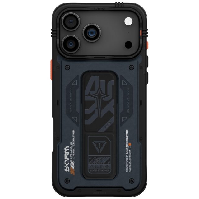 Case Skinarma Aegis for iPhone 17 Pro Max Magnetic Charging + Grip Stand navy - imagine 3