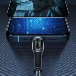 USAMS Braided Cable USB-C to Lightning Smart Power-off 20W PD Cable 1.2m black/black SJ518USB01 (US) - imagine 4