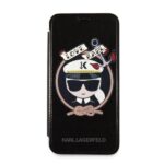 Karl Lagerfeld KLFLBKPXKSB iPhone X/Xs black bookcase Signature Glitter - imagine 5