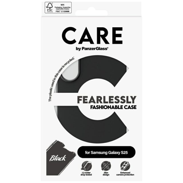 CARE by PanzerGlass Fashion Case for Samsung Galaxy S25 Black - imagine 4