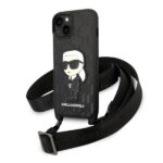 Karl Lagerfeld KLHCP14SSTKMK iPhone 14/ 15 / 13 6,1" black hardcase Monogram Ikonik Patch