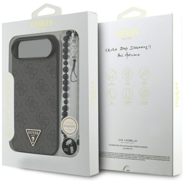 Case Guess 4G Strap Triangle Logo        MagSafe for iPhone Air black - imagine 8
