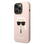 Karl Lagerfeld KLHMP14LSLKHLP iPhone 14 Pro 6,1" hardcase light pink Silicone Karl`s Head - imagine 2