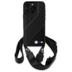 BMW BMHCP16X23PSCCK iPhone 16 Pro Max 6.9" black hardcase M Edition Carbon Stripe & Strap - imagine 2
