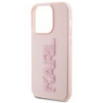 Karl Lagerfeld KLHCP15X3DMBKCP iPhone 15 Pro Max 6.7" pink hardcase 3D Rubber Glitter Logo - imagine 6