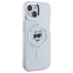 Karl Lagerfeld KLHMP15SHLSCHH iPhone 15 6.1" white hardcase IML Metal Choupette Head MagSafe - imagine 4