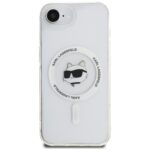 Case Karl Lagerfeld IML Metal Choupette Head MagSafe for iPhone 16e white - imagine 3