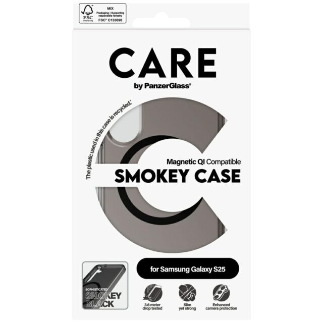 CARE by PanzerGlass Flagship Urban Combat Black QI case for Samsung Galaxy S25 smoke - imagine 4