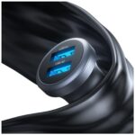 USAMS CC320 Aluminum Car Charger 2.4A 2xUSB-A tarnish - imagine 4