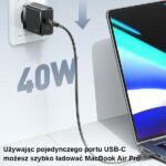 USAMS wall charger 2xUSB-C T54 GaN 40W (only head) PD Fast Charging white CC172TC02 (US-CC172) - imagine 6
